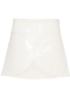 Courrèges Ellipse crocodile-effect leather mini skirt - White
