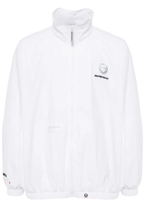 AAPE BY *A BATHING APE® logo-appliqué zip-up jacket - White