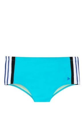 Amir Slama logo-appliqué striped swim shorts - Blue