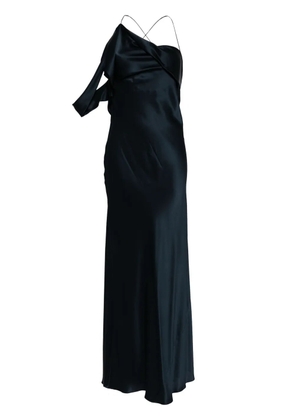 Michelle Mason crisscross-back silk dress - Blue