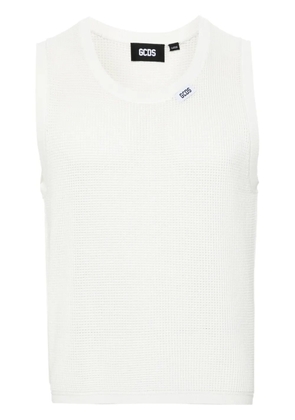 GCDS waffle-knit sleeveless jumper - Neutrals
