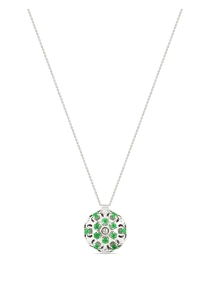 Officina Bernardi 18kt white gold small Damasco emerald necklace - Silver