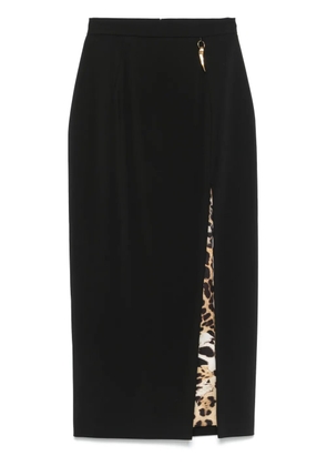 Roberto Cavalli slit-detailed midi skirt - Black