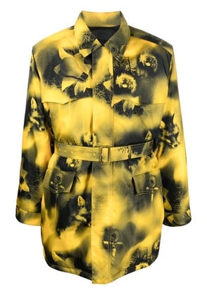 Prada Re-Nylon abstract-printed parka coat - Yellow
