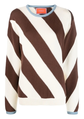 La DoubleJ Veneziana striped cotton jumper - Brown