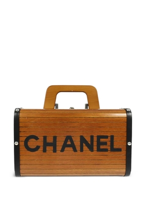 CHANEL Pre-Owned 1995 CC wooden vanity handbag - Brown