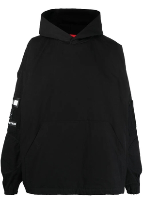 032c Stronger multiple-patch cotton hoodie - Black