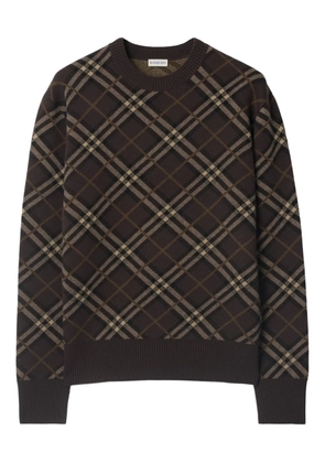 Burberry check wool cashmere sweater - Brown