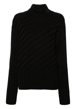 Versace Pre-Owned 2000s striped mock-neck jumper - Black