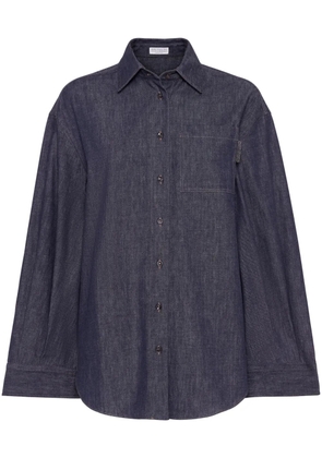 Brunello Cucinelli point-collar denim shirt - Blue
