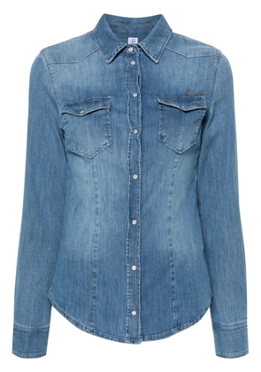 LIU JO logo-appliqué denim shirt - Blue