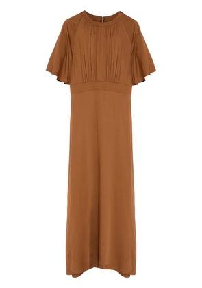 Yves Salomon belted dress - Brown