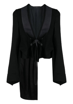 Marc Le Bihan asymmetric tie-fastening jacket - Black