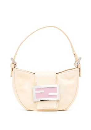 Fendi Pre-Owned mini FF plaque Croissant handbag - Yellow