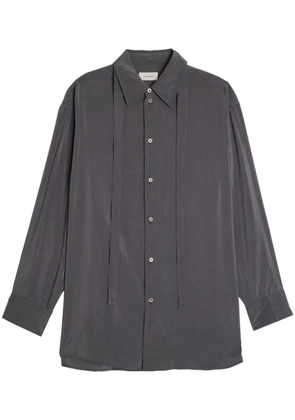 LEMAIRE neck-tie cotton shirt - Grey
