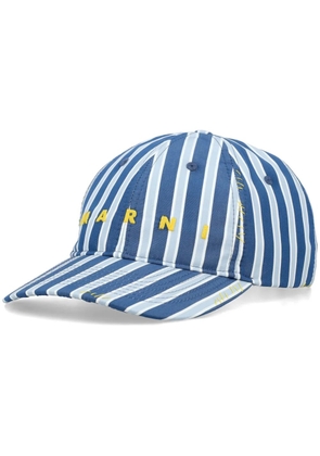 Marni striped cotton baseball cap - Blue