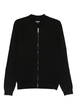 Antony Morato zip-up ribbed-knit cardigan - Black