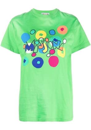 Missoni Pre-Owned 1990s logo-print cotton T-shirt - Green