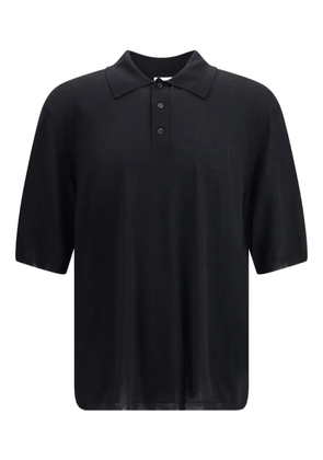 Saint Laurent Cassandre short-sleeve polo shirt - Black