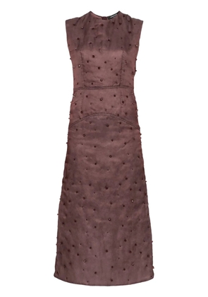 Fabiana Filippi silk padded midi dress - Brown