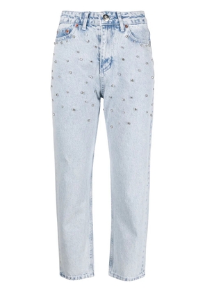 Ana Radu crystal-embellished cropped jeans - Blue