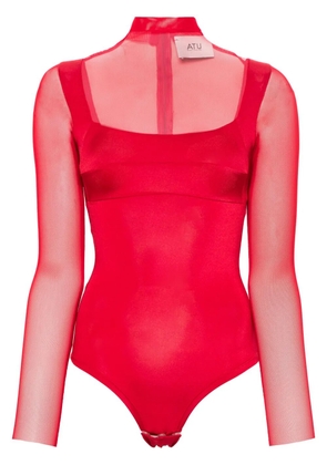 Atu Body Couture semi-sheer bodysuit - Red