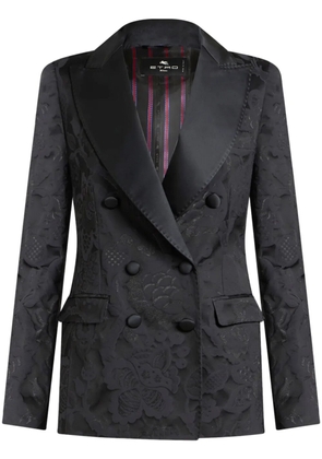 ETRO double-breasted jacquard blazer - Black
