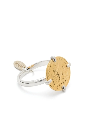 Wouters & Hendrix coin-appliqué ring - Silver