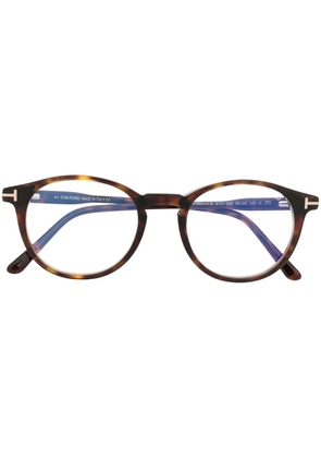 TOM FORD Eyewear removable lense round glasses - Brown