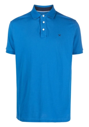 Hackett logo-embroidered piqué cotton polo shirt - Blue