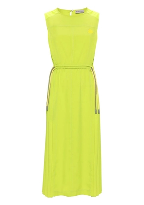 Moncler logo-appliqué pleated midi dress - Green