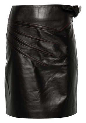 REMAIN Cutline leather mini skirt - Brown