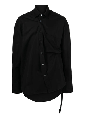 marina yee asymmetric cotton-poplin shirt - Black