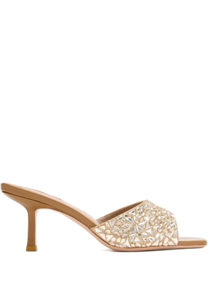 NICOLI 70mm Alastair embellished mules - Neutrals