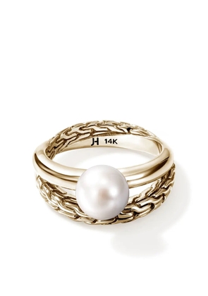 John Hardy 14kt yellow gold JH Essential pearl ring
