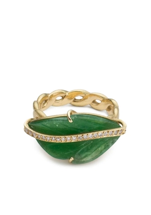 Brooke Gregson 18kt yellow gold Leaf jade and diamond ring