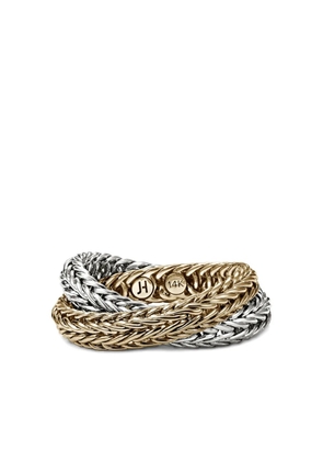 John Hardy 14K yellow gold and sterling silver Kami Chain Crossover ring