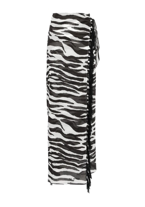 The Attico animal-print pareo - Black