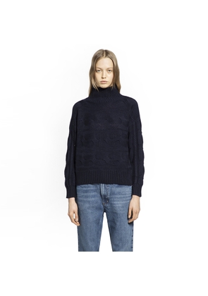 Wool and Cashmere Cable Knit Turtleneck
