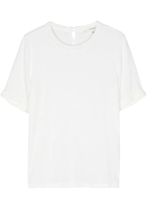 FRAME crochet-trim T-shirt - White