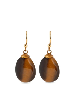 DRIES VAN NOTEN brass drop earrings - Brown