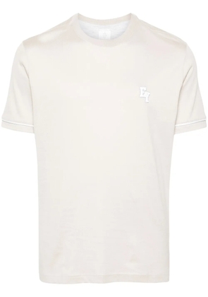 Eleventy logo-embroidered cotton T-shirt - Neutrals