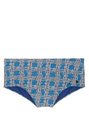 Amir Slama graphic-print swimming trunks - Blue
