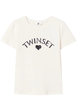 TWINSET logo-embellished T-shirt - Neutrals