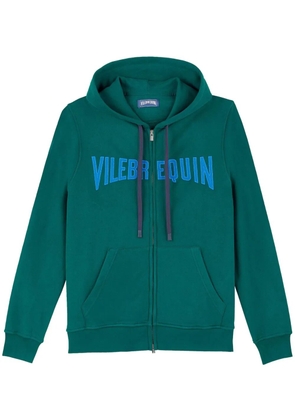 Vilebrequin Cotton Full Zip Hoodie Sweatshirt Stitched Logo - Green