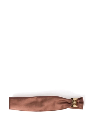 Miu Miu satin headband - Brown