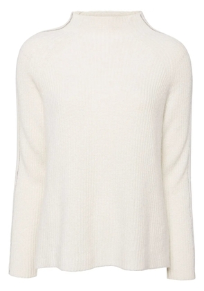 N.Peal metal funnel-neck jumper - White