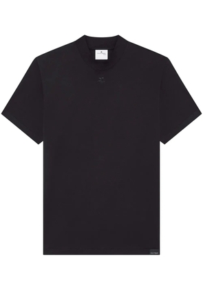 Courrèges Volcano logo-appliqué cotton T-shirt - Black