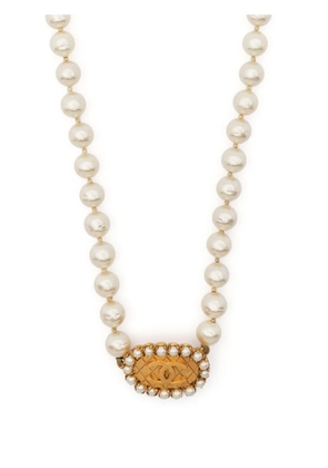 CHANEL Pre-Owned 1995 CC pearl necklace - Gold