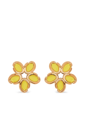 Oscar de la Renta Enamel O Flower earrings - Yellow